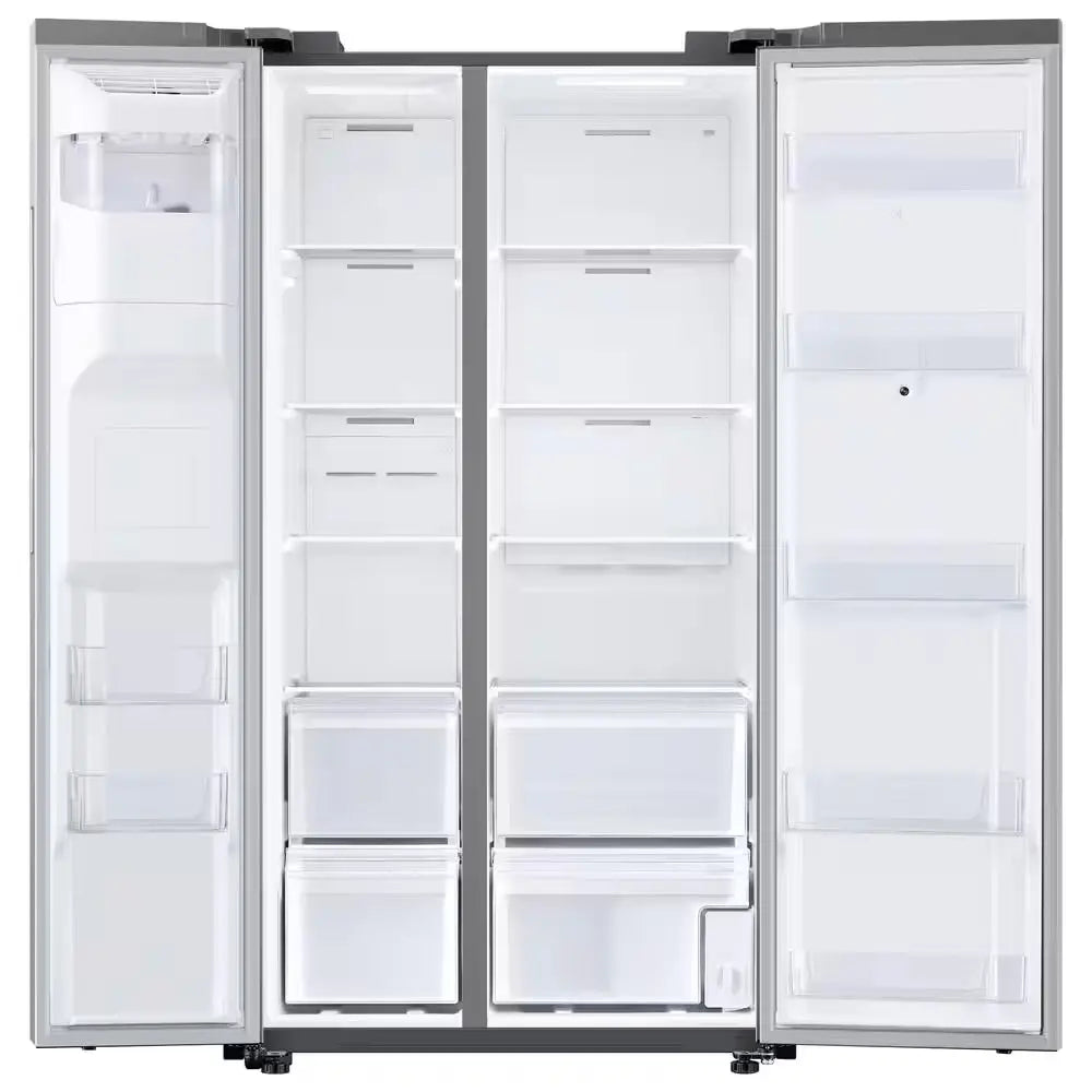 36 In. 21.5 Cu. Ft. Smart Side by Side Refrigerator with Family Hub in Stainless Steel, Counter Depth | Fridge.com