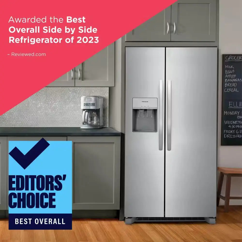 36 In. 25.6 Cu. Ft. Side by Side Refrigerator in Stainless Steel, Standard Depth | Fridge.com