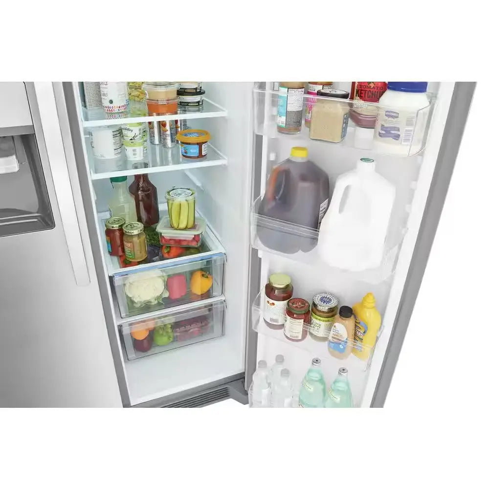 36 In. 25.6 Cu. Ft. Side by Side Refrigerator in Stainless Steel, Standard Depth | Fridge.com