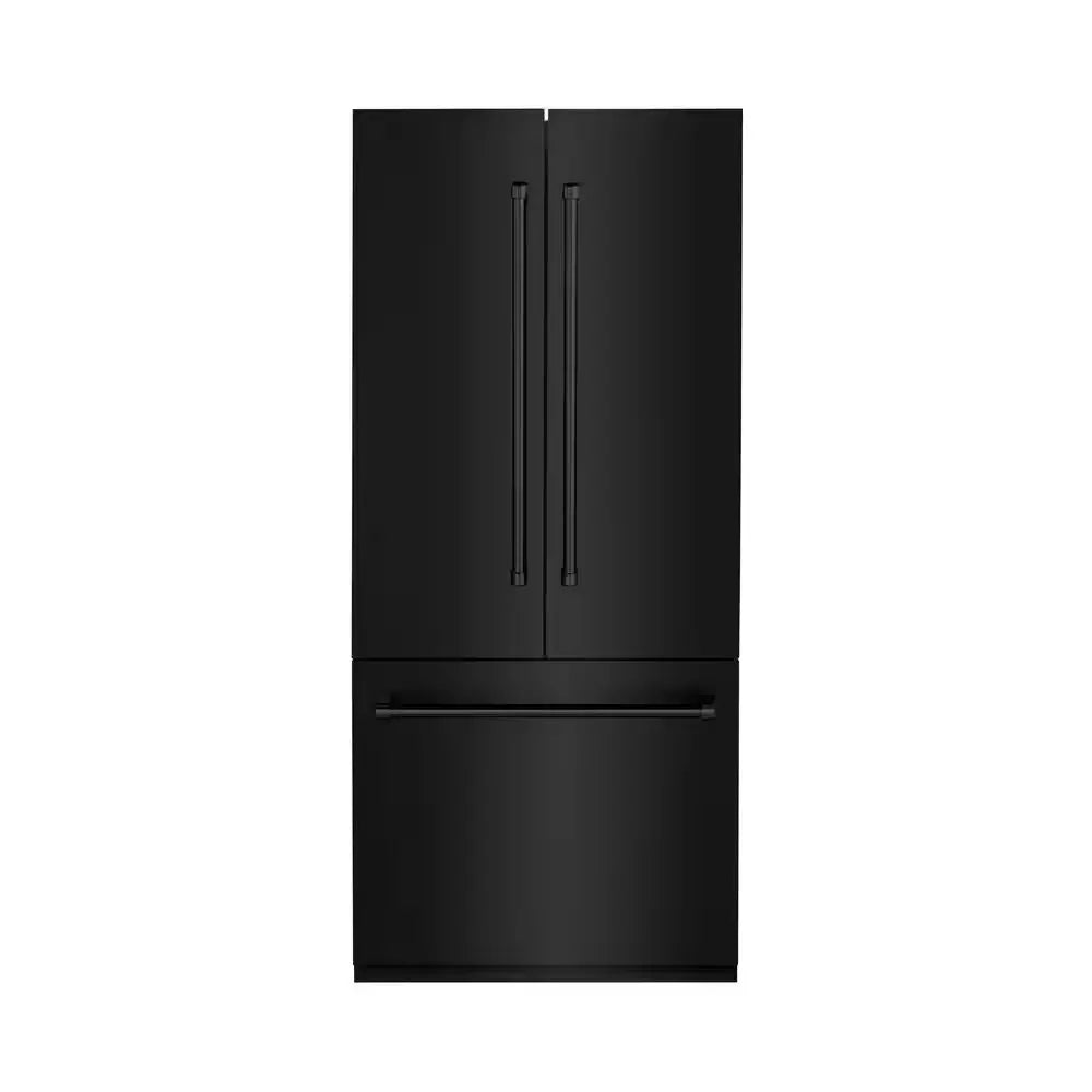 36 In. 3-Door French Door Freezer Refrigerator with Internal Water and Ice Dispenser in Black Stainless Steel | Fridge.com