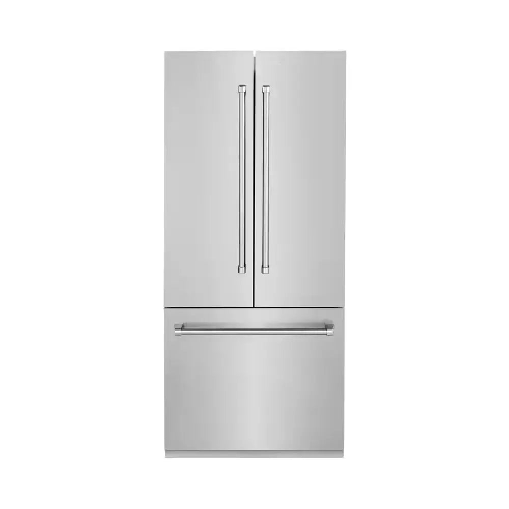 36 In. 3-Door French Door Freezer Refrigerator with Internal Water and Ice Dispenser in Black Stainless Steel | Fridge.com