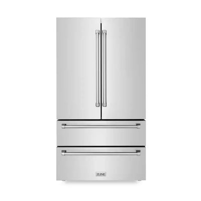 36 In. 4-Door French Door Refrigerator with Internal Ice Maker in Fingerprint Resistant Stainless Steel | Fridge.com