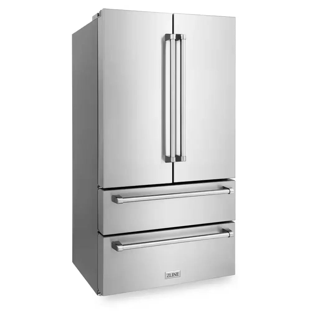 36 In. 4-Door French Door Refrigerator with Internal Ice Maker in Fingerprint Resistant Stainless Steel | Fridge.com