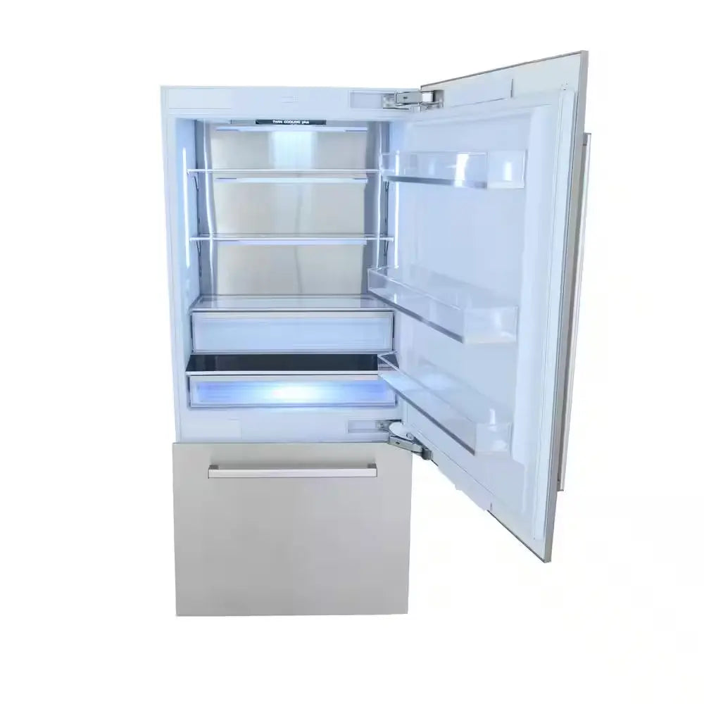 36 In. Width 16 Cu. Ft. Built-In Bottom Freezer Refrigerator in Custom Panel Ready, Counter Depth | Fridge.com