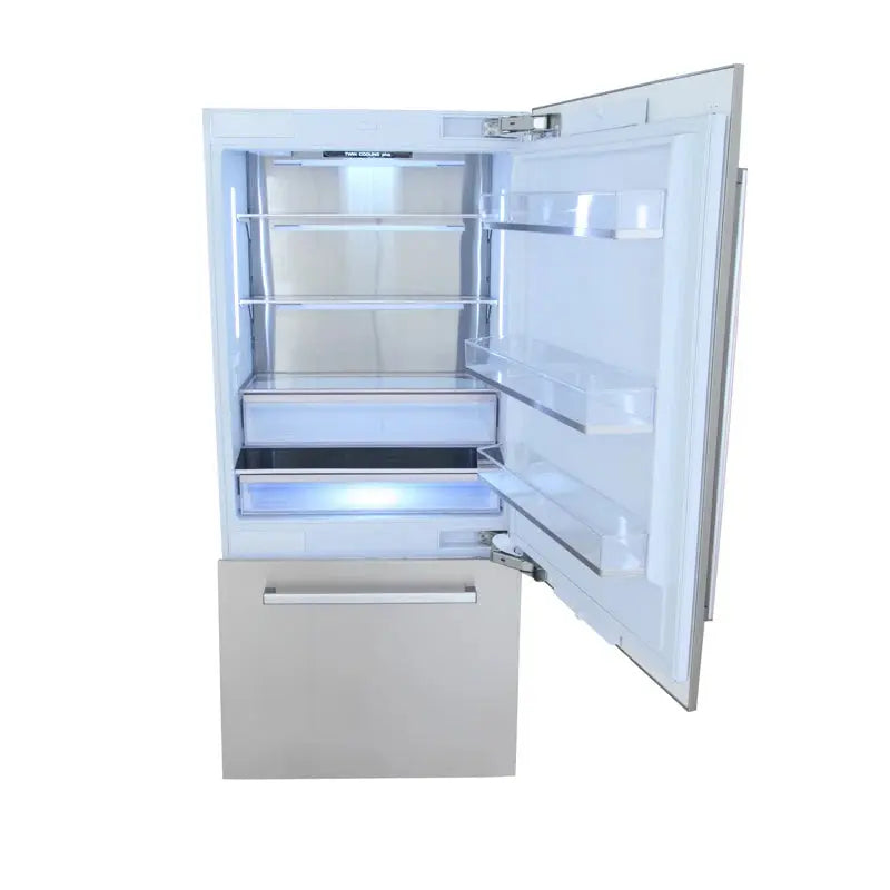 36 In. Width 19.8 Cu Ft. Built-In Bottom Freezer Refrigerator in Custom Panel Ready, Counter Depth | Fridge.com