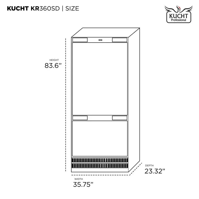 36 In. Width 19.8 Cu Ft. Built-In Bottom Freezer Refrigerator in Custom Panel Ready, Counter Depth | Fridge.com