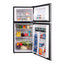 4.5 Cu. Ft. 2 Door Mini Fridge in Chrome Trim and Platinum Design with Freezer and Manual Defrost | Fridge.com