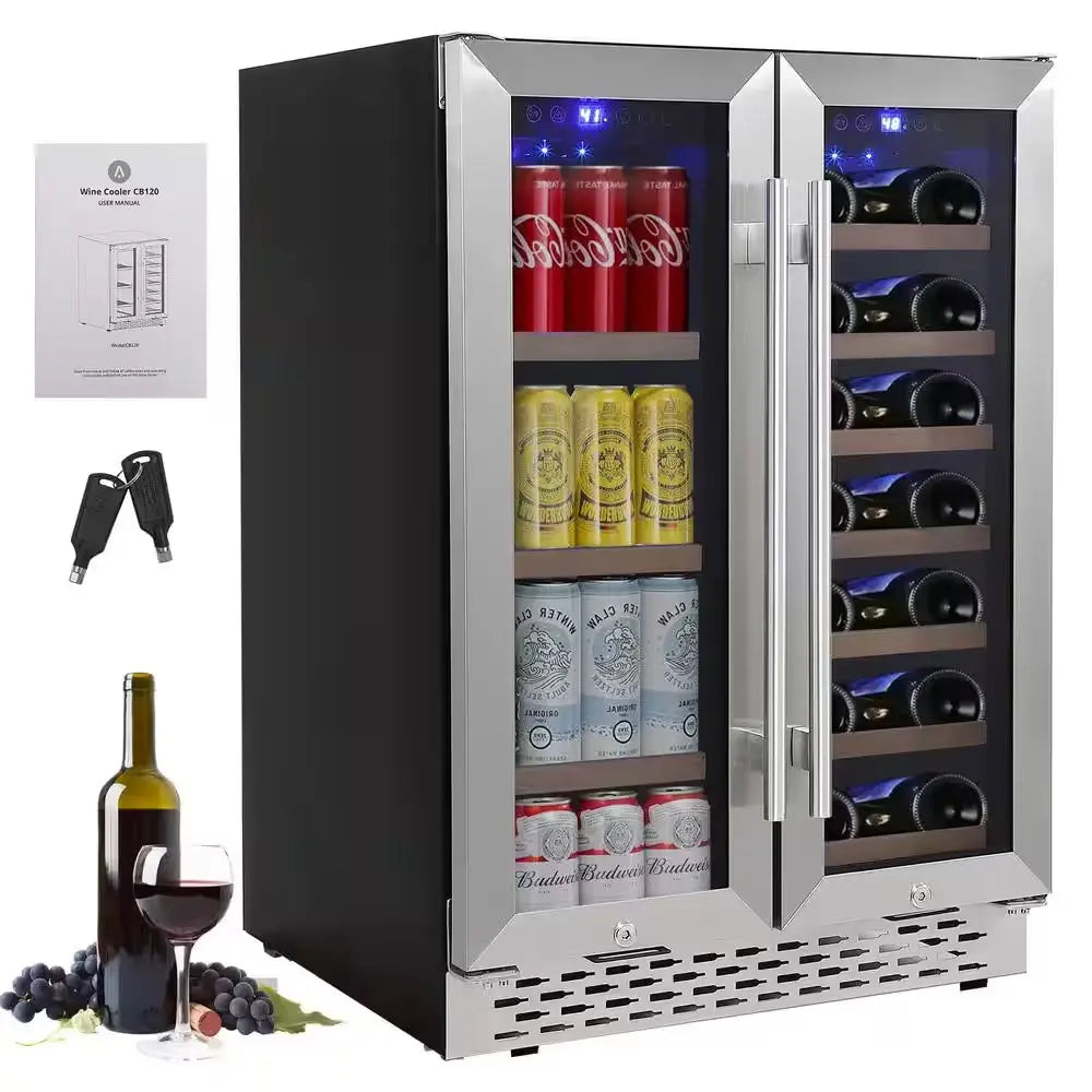 40-Bottle Dual Zone Wine Cooler Beverage Refrigerator with Independent Temperature Control | Fridge.com