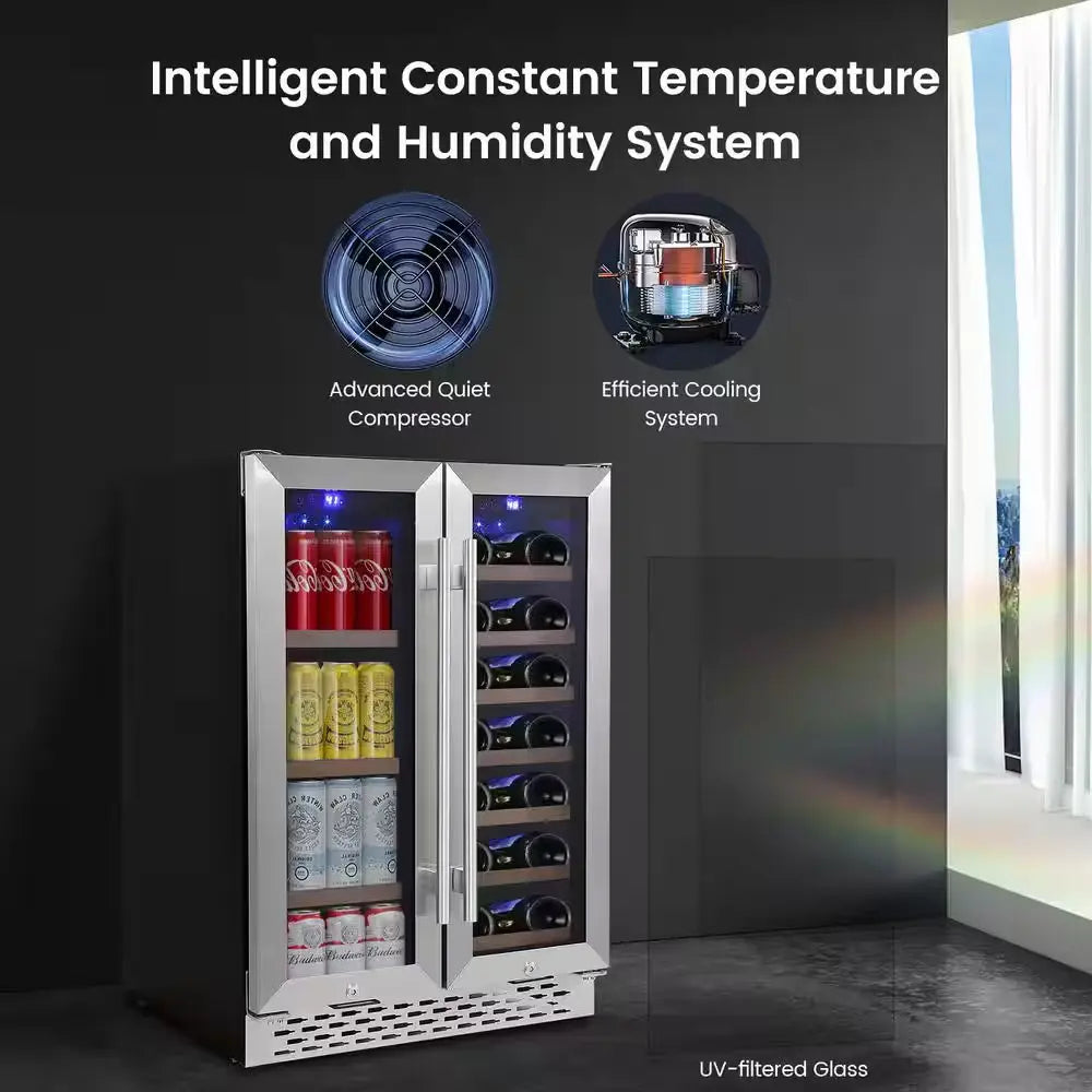 40-Bottle Dual Zone Wine Cooler Beverage Refrigerator with Independent Temperature Control | Fridge.com