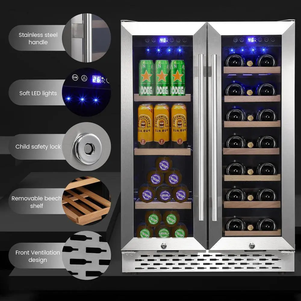 40-Bottle Dual Zone Wine Cooler Beverage Refrigerator with Independent Temperature Control | Fridge.com