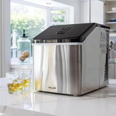 40 Lbs. Portable Ice a Day Countertop Clear Ice Maker BPA Free Parts Perfect for Cocktails and Soda in Stainless Steel | Fridge.com