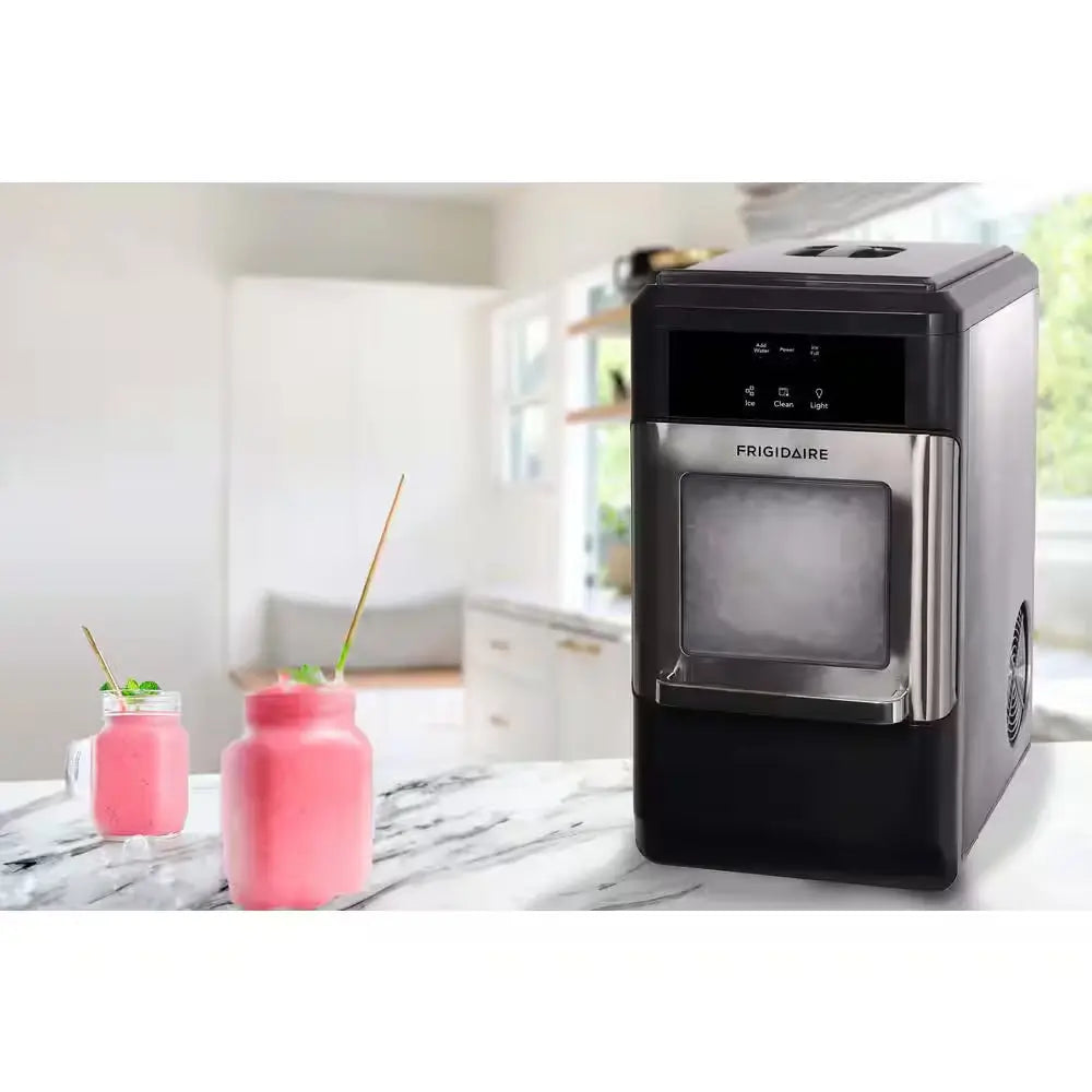 44 Lbs. Freestanding Crunchy Nugget Ice Maker in Stainless Steel and Black | Fridge.com