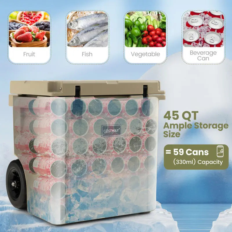 45 Quart Cooler Towable Ice Chest | Fridge.com