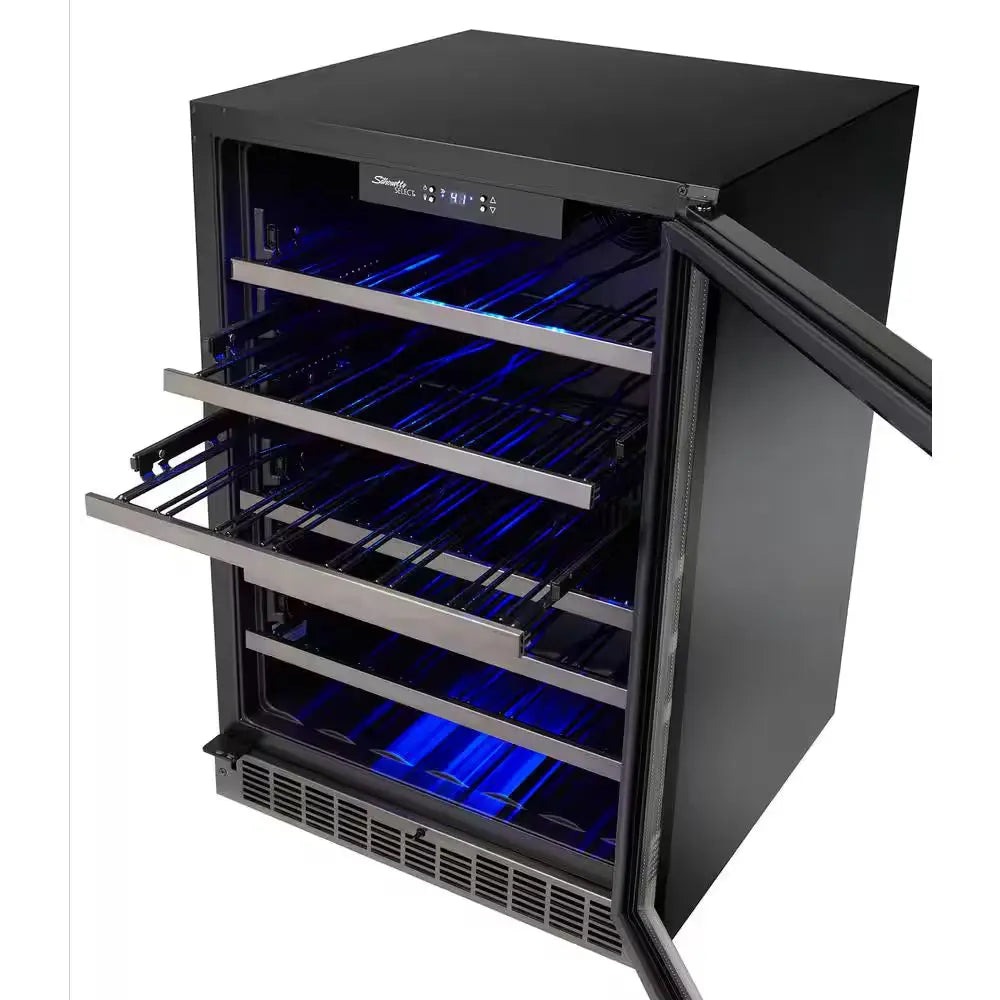 48-Bottle Built-In Wine Cooler in Black Stainless | Fridge.com