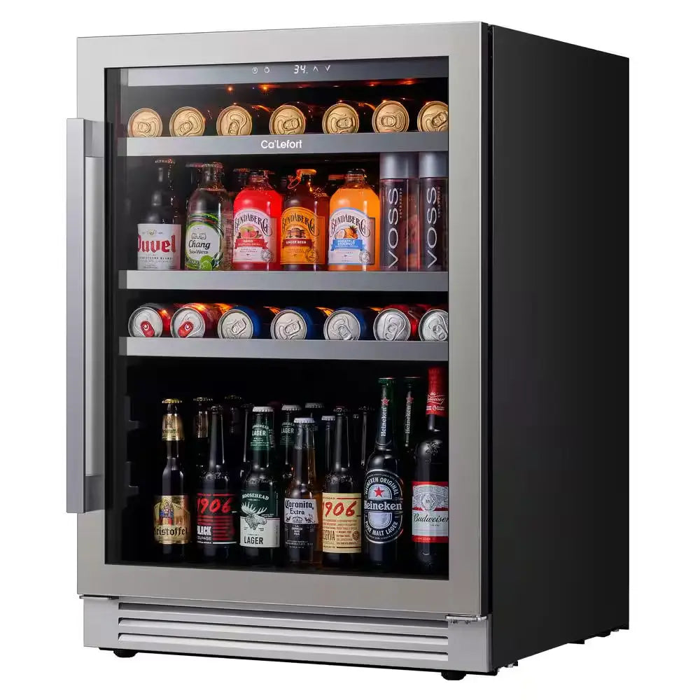 48 In. Dual Zone 54-Wine Bottles & 220-Cans Beverage & Wine Cooler Side-By-Side Built-In Refrigerator in Stainless Steel | Fridge.com