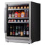 48 In. Triple Zone 46-Wine Bottles and 220-Cans Beverage and Wine Cooler Side-By-Side Refrigerator Frost Free in Black | Fridge.com