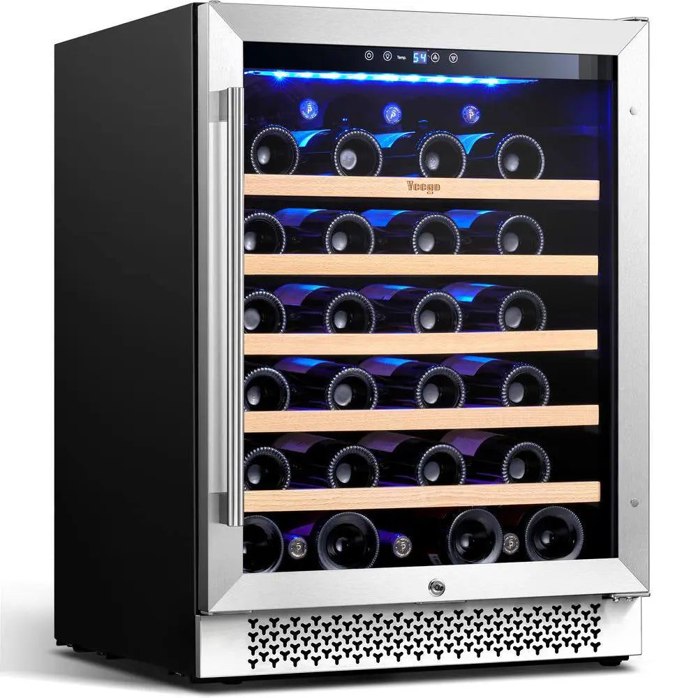 48 In. Triple Zone Cellar Cooling Unit 98-Bottles Built- in Wine Cooler Side-By-Side Refrigerators Frost Free in Black | Fridge.com