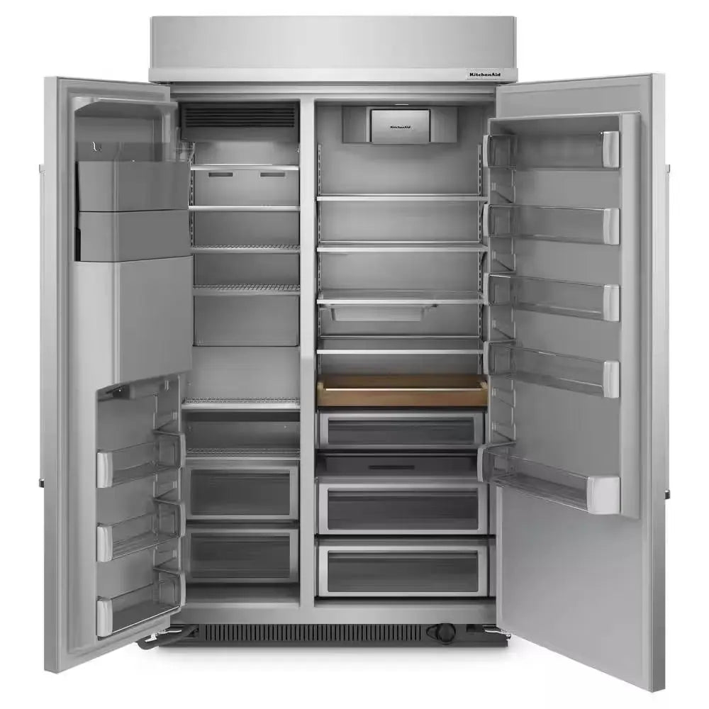 48 In. W 29.4 Cu. Ft. Built-In Side by Side Refrigerator in Stainless Steel with Printshield Finish | Fridge.com