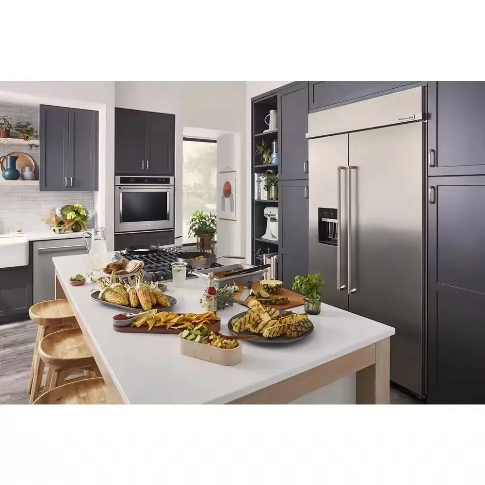 48 In. W 29.4 Cu. Ft. Built-In Side by Side Refrigerator in Stainless Steel with Printshield Finish | Fridge.com