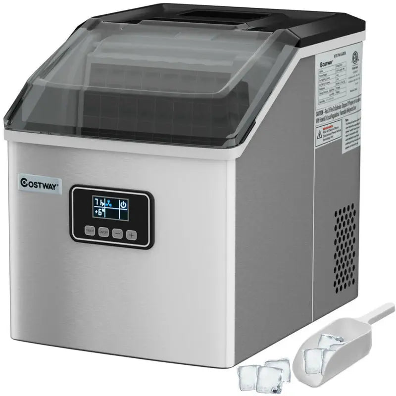 48 Lbs Stainless Self-Clean Ice Maker with LCD Display | Fridge.com