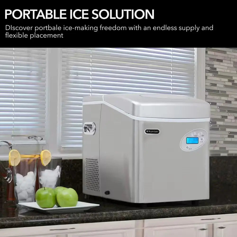 49 Lb. Portable Ice Maker in Stainless Steel | Fridge.com