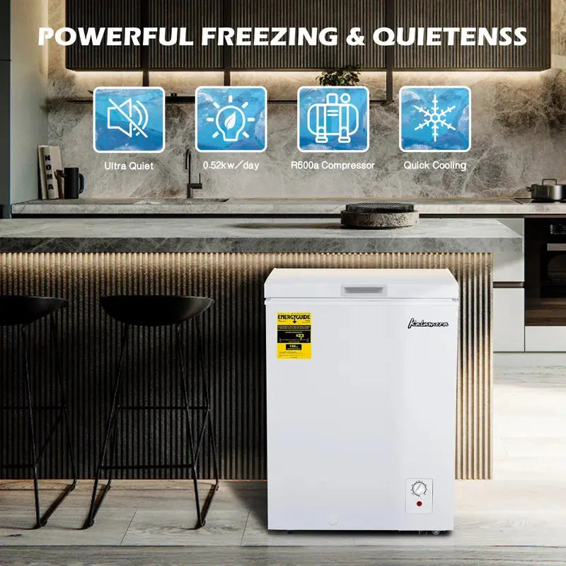 5 Cubic Feet Garage Ready Chest Freezer with Adjustable Temperature Controls | Fridge.com