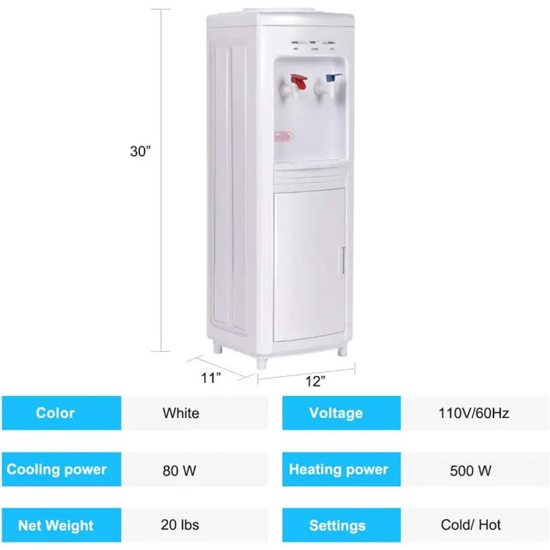 5 Gallons Hot and Cold Water Cooler Dispenser with Child Safety Lock | Fridge.com