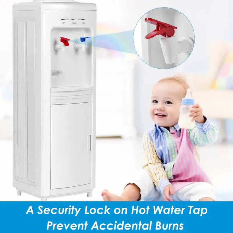 5 Gallons Hot and Cold Water Cooler Dispenser with Child Safety Lock | Fridge.com