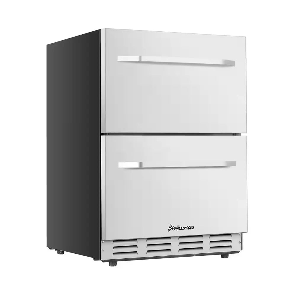 5.1 Cu.Ft 24 In. Built-In Undercounter Double Drawer Refrigerator in Stainless Steel | Fridge.com