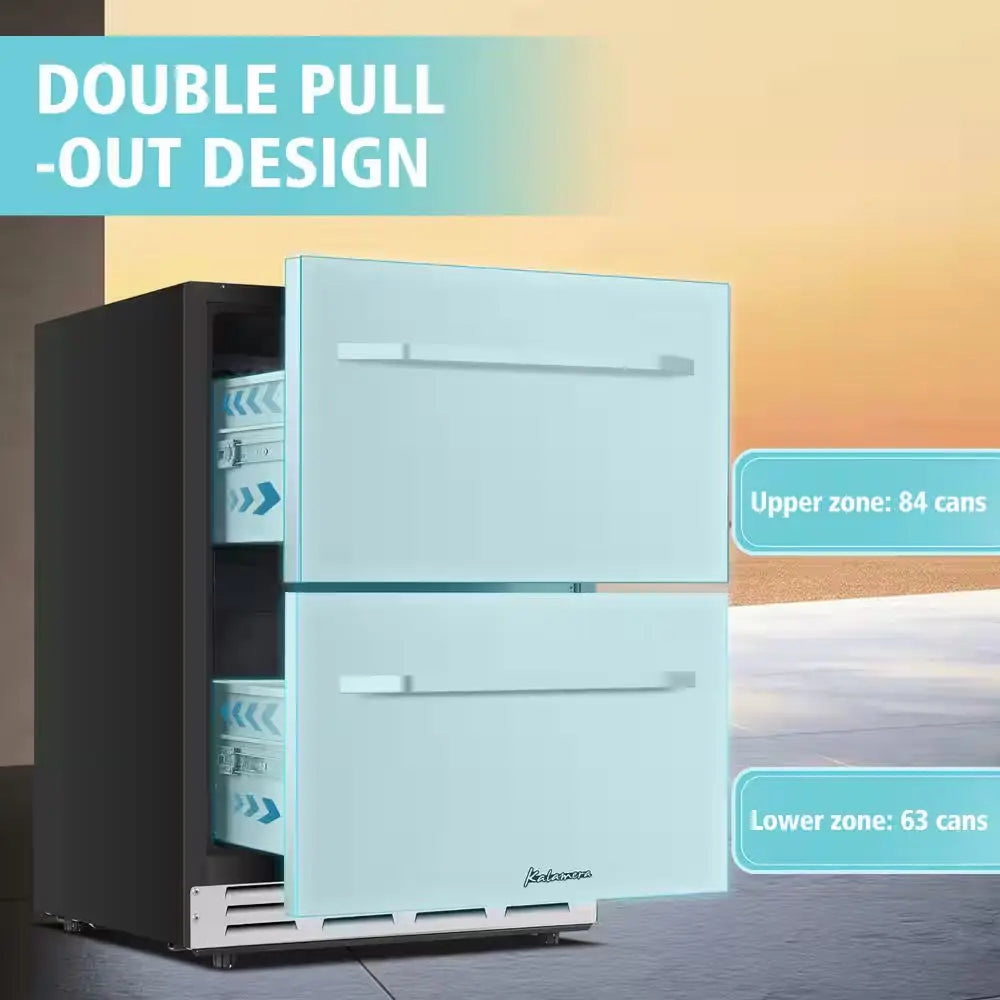 5.1 Cu.Ft 24 In. Built-In Undercounter Double Drawer Refrigerator in Stainless Steel | Fridge.com