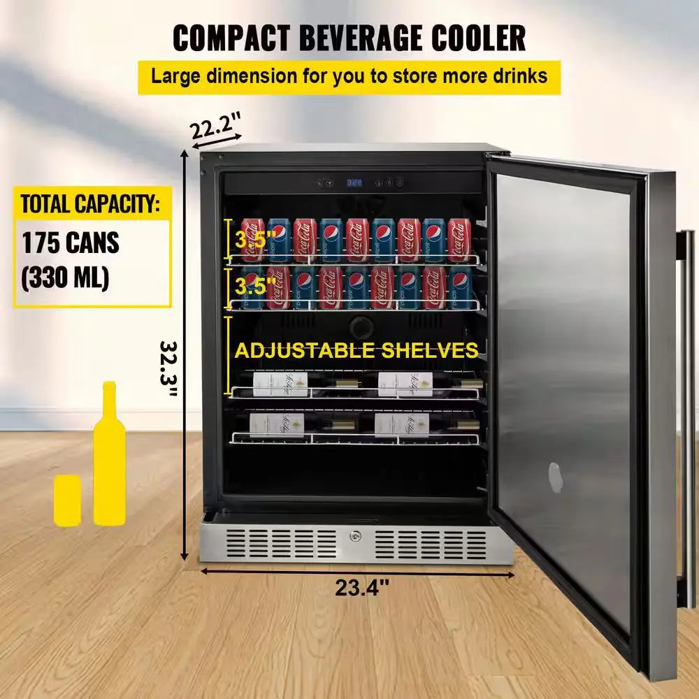 5.5 Cu. Ft. Outdoor Refrigerator Built-In Beverage Refrigerator with Freezer in Stainless Steel Door | Fridge.com