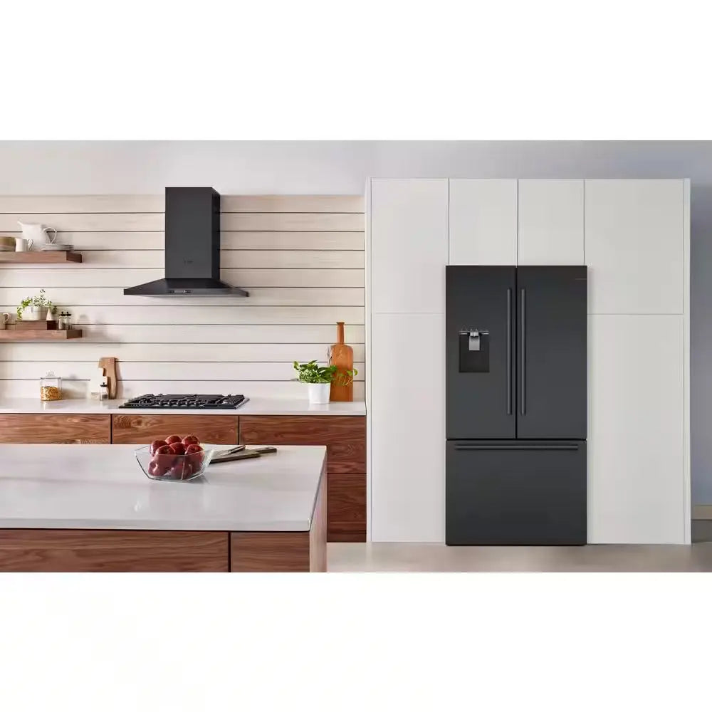 500 Series 36 In. 22 Cu. Ft. Smart Counter Depth French Door Refrigerator in Black Stainless Steel, Internal Water & Ice | Fridge.com