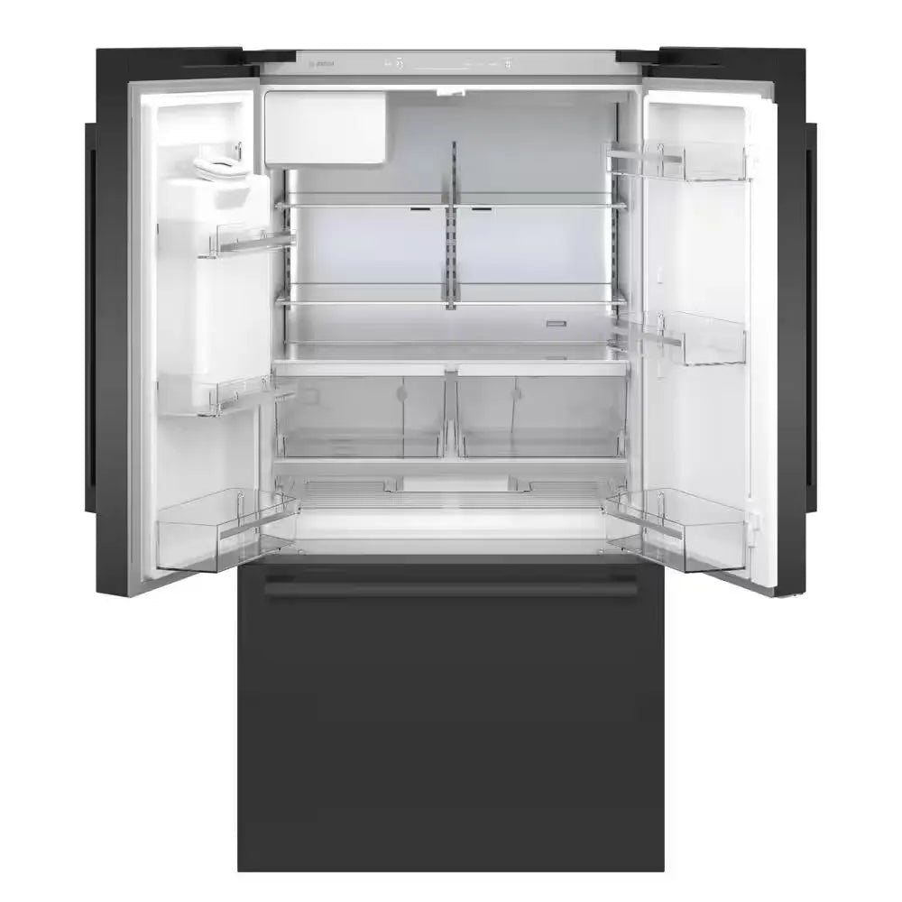 500 Series 36 In. 22 Cu. Ft. Smart Counter Depth French Door Refrigerator in Black Stainless Steel, Internal Water & Ice | Fridge.com