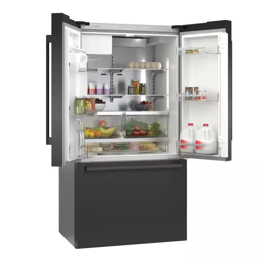 500 Series 36 In. 22 Cu. Ft. Smart Counter Depth French Door Refrigerator in Black Stainless Steel, Internal Water & Ice | Fridge.com