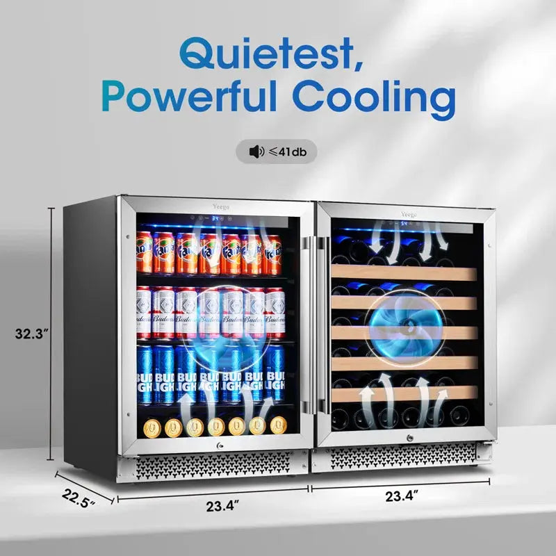 52 Bottle and 180 Can Single Zone Freestanding Wine & Beverage Refrigerator | Fridge.com