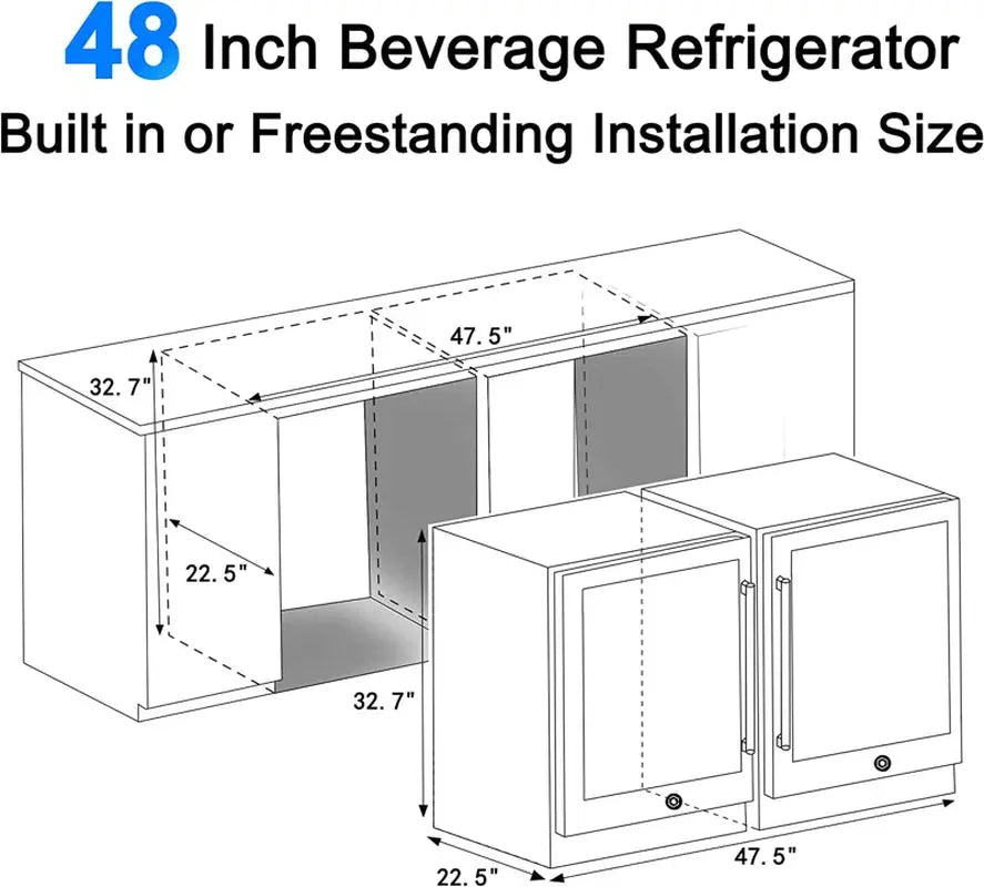 52 Bottle and 180 Can Single Zone Freestanding Wine & Beverage Refrigerator | Fridge.com