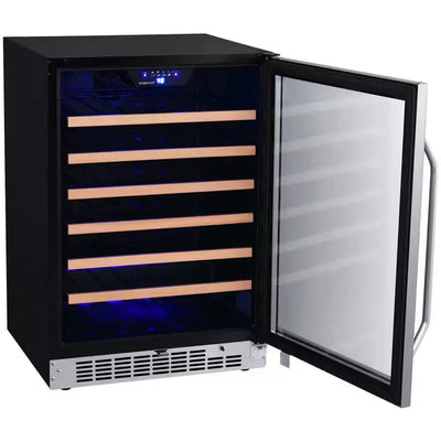 53 Bottle 24 In. Built-In Single Zone Wine Cooler | Fridge.com