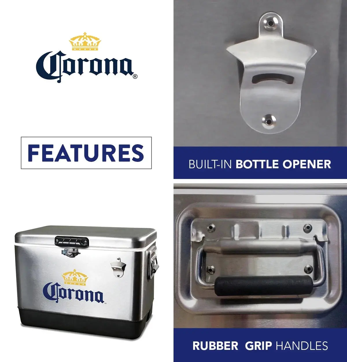 Corona Ice Chest Cooler with Bottle Opener 51L /54 Quart | Fridge.com