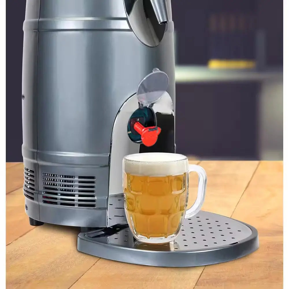 5L Mini Keg Beer Cooler with Dual Taps, Includes 110 Volt and 12 Volt Power Cords | Fridge.com