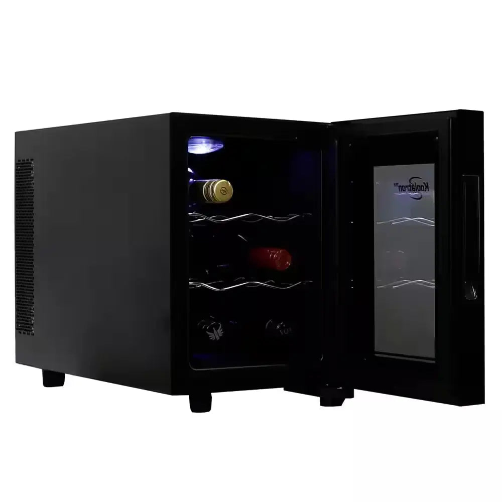 6 Bottle Wine Cooler, Black, 0.65 Cu. Ft.. (16L) Freestanding Thermoelectric Wine Fridge | Fridge.com