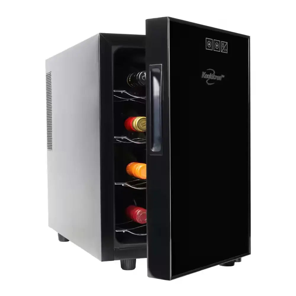 6 Bottle Wine Cooler, Black, 0.65 Cu. Ft.. (16L) Freestanding Thermoelectric Wine Fridge | Fridge.com