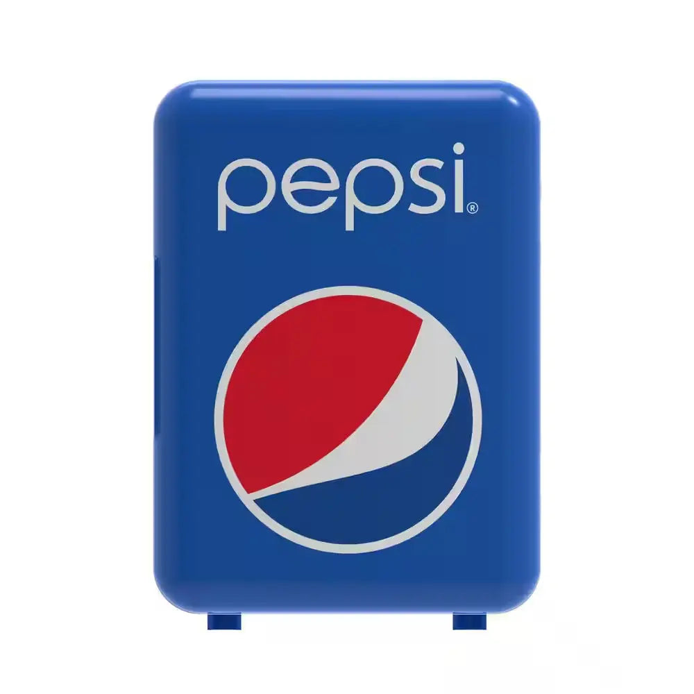 6.85 In. 0.15 Cu. Ft., 6 Can, Retro Mini Refrigerator Pepsi Theme Beverage Cooler in Blue without Freezer | Fridge.com