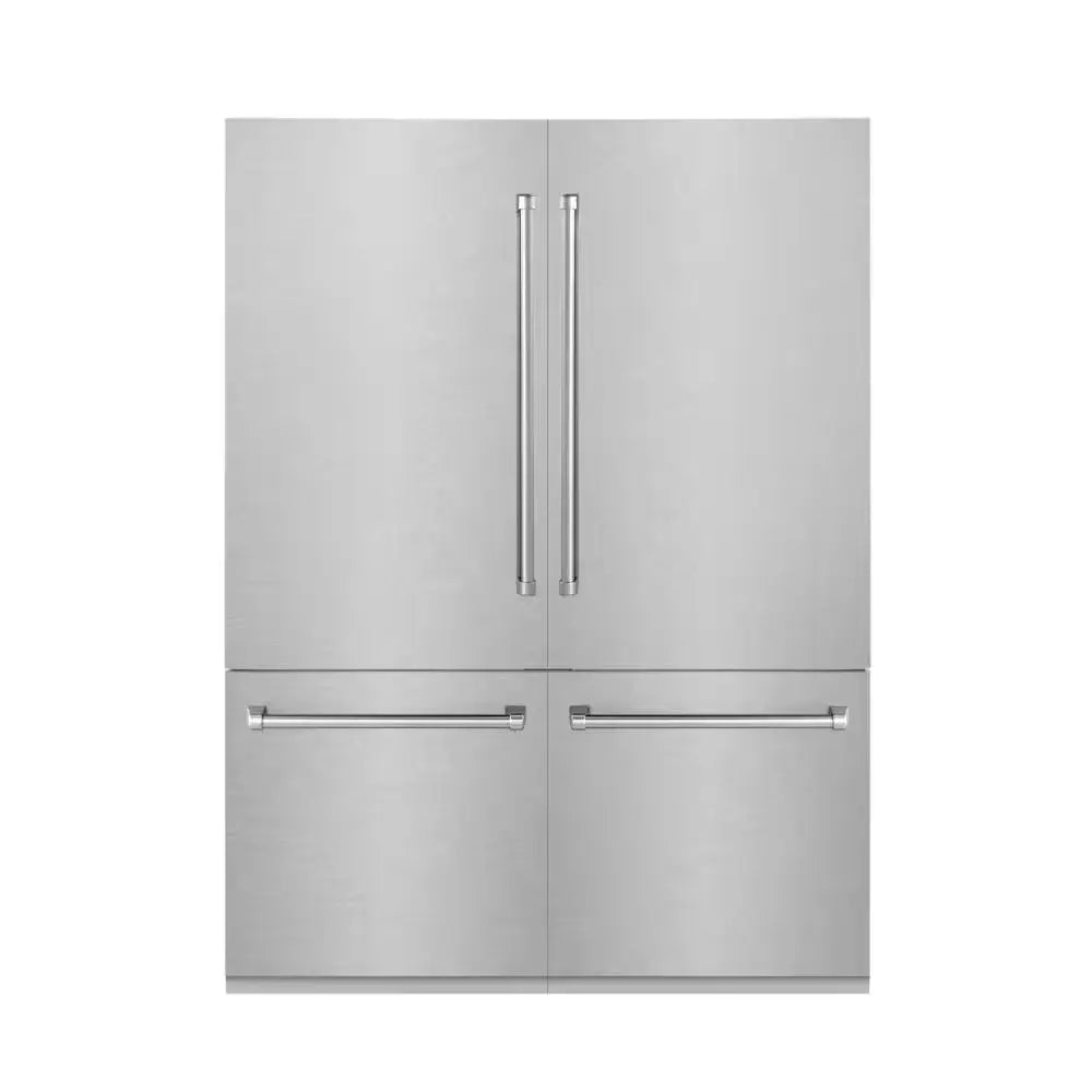 60 In. 4-Door French Door Refrigerator with Internal Ice and Water Dispenser in Fingerprint Resistant Stainless Steel | Fridge.com