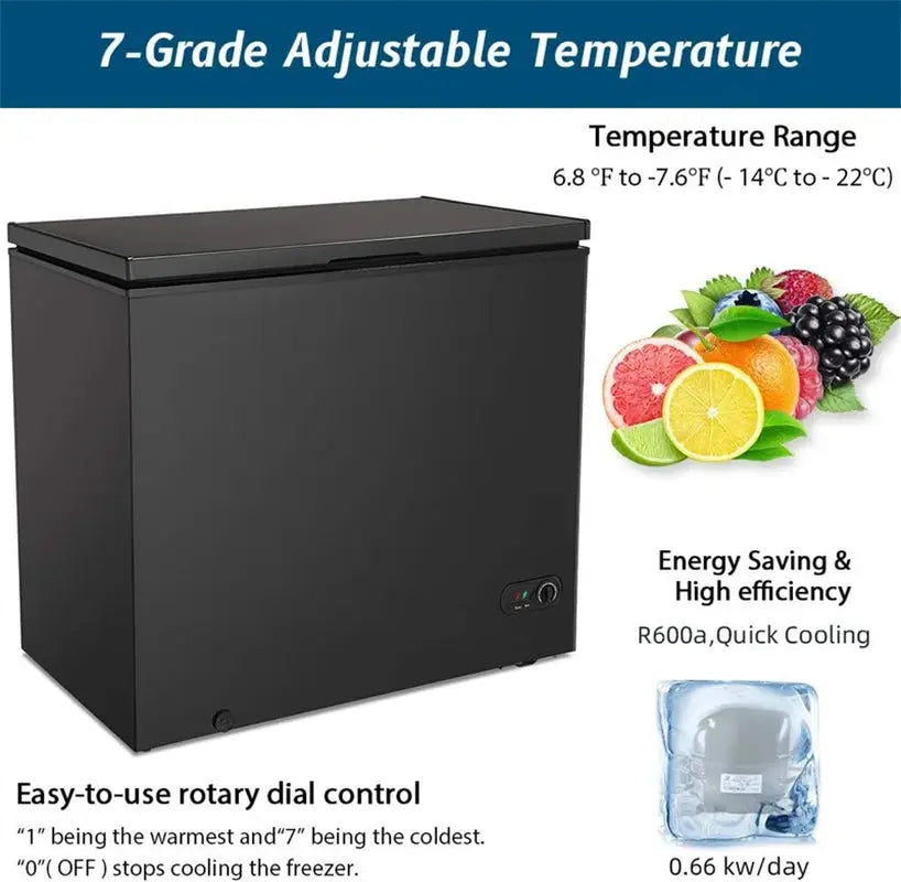 7 Cubic Feet Chest Freezer with Adjustable Temperature Controls | Fridge.com