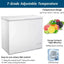 7 Cubic Feet Garage Ready Chest Freezer with Adjustable Temperature Controls and LED Light | Fridge.com