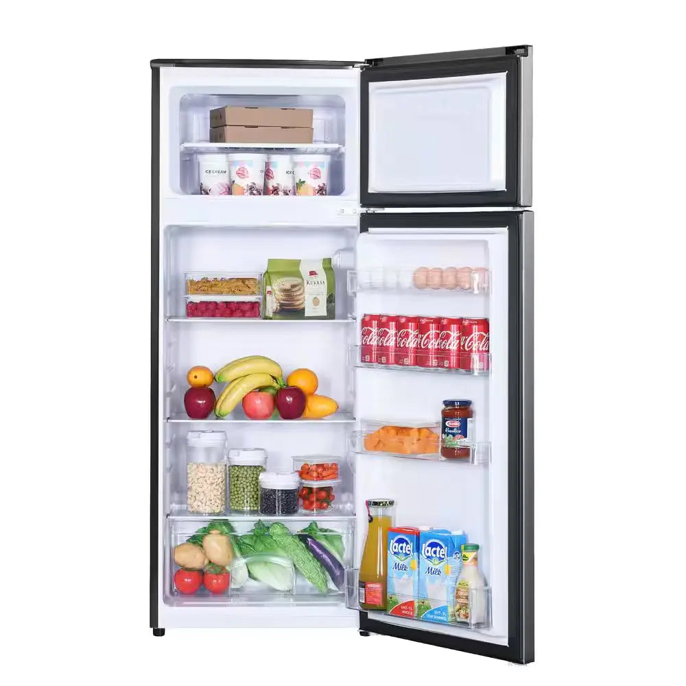 7.3 Cu. Ft. 2-Door Mini Fridge in Platinum Steel with Freezer | Fridge.com