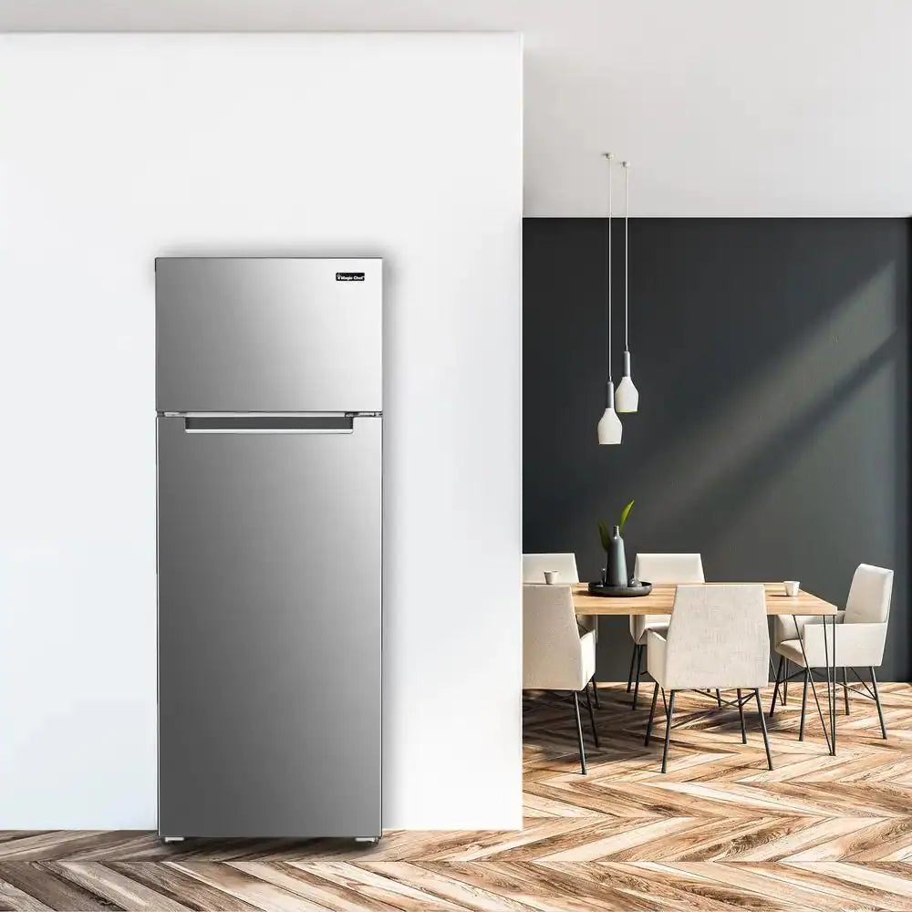 7.3 Cu. Ft. 2-Door Mini Fridge in Platinum Steel with Freezer | Fridge.com