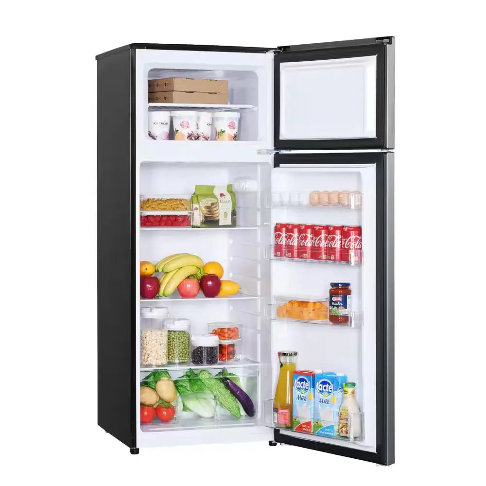 7.3 Cu. Ft. 2-Door Mini Fridge in Platinum Steel with Freezer | Fridge.com