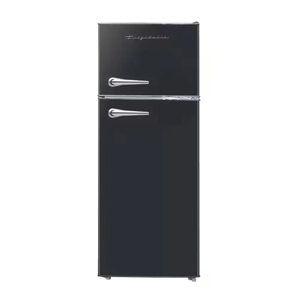 7.5 Cu Ft Mini Refrigerator with Top Freezer and Chrome Handles in Black | Fridge.com