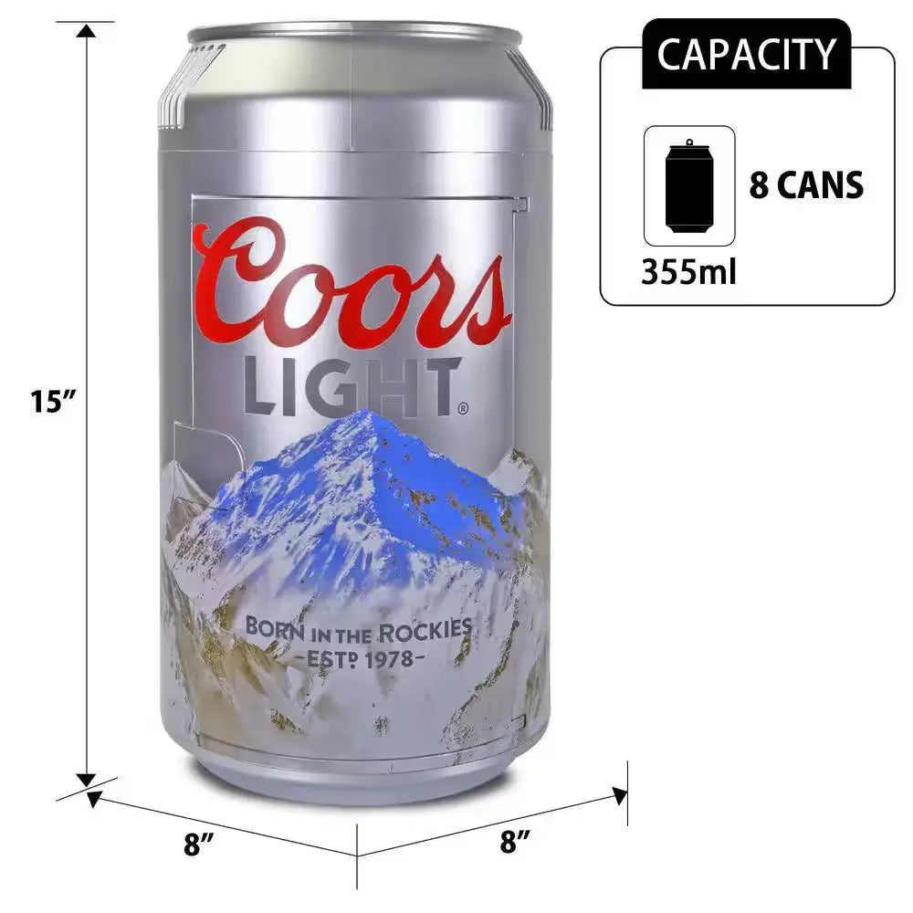 8 Can Portable Mini Fridge,12V DC 110V AC Personal Travel Cooler, 5.4L (5.7 Qt.), Silver | Fridge.com